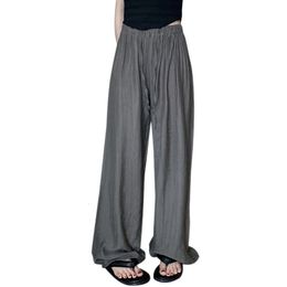 Women's Pants 's Wide Leg Straight Waist Strap Elastic Summer Draping Feeling Casual 230817