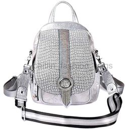 backpack Brand Luxury Rhinestone Designer Handbag Diamond Women's Multi functional Shoulder Bag Small Silver caitlin_fashion_bags