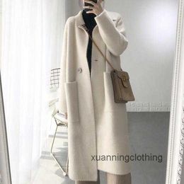 Genuine Mink Cashmere Sweater Women Pure Cardigan Knitted Jacketn Winter Long Fur Coat Free Shipping O759
