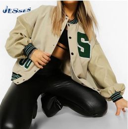 Womens Jackets Female Baseball Coats Uniform Bomber Casual Fashion Jacket Women Retro Winter Yk2 Autumn Streetwear Loose Coat 230818