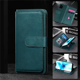 Magnetic Multi-functional Folio Vogue Phone Case for iPhone 15 14 13 12 Pro Max Samsung Galaxy S22 S23 Ultra S23FE A14 5G 10 Card Slots Leather Wallet Kickstand Shell