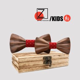 Neck Ties Wood Children Bow Tie Clothing Accessories Baby Boy Kid Solid Colour Gentleman Shirt Neck Tie Bowknot Party Fashion Bowtie Ties 230818