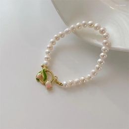 Strand Light Luxury Super Fairy Pearl Tulip Bracelet Korean French Cool Style Personality Simple And Versatile Temperament Fashion