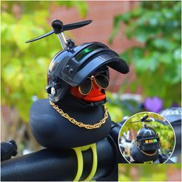 Interior Decorations Car Gift Broken Wind Helmet Small Black Yellow Duck Decoration Accessories Wind-Breaking Wave-Breaking Cycling Dh7Vs