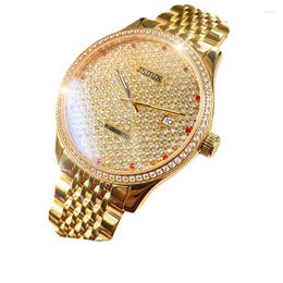 Wristwatches Fully Automatic Mechanical Watch Waterproof Night Glow Men's High-end Full Sky Star 18K Gold