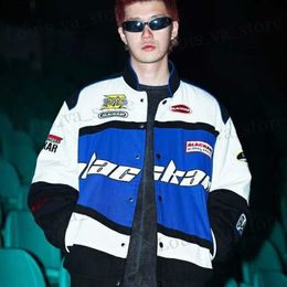 Vintage Embroidery Mens Jacket Women Colorblock Racing Spring Fall Letter Street Varsity Jackets Couple Coats Chaquetas Hombre T230819