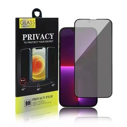 Full Cover Privacy Anti-peeping Anti-glare Anti Spy Tempered Glass Screen Protector For iPhone 15 14 13 12 11 Pro Max XS XR 6 7 8 Plus With Retail Box Package