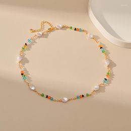 Choker CCGOOD Natural Shell Collar Colourful Beads Necklaces For Women Handmade Boho Jewellery Gold Colour Chain Metal Accessories