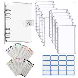 Gift Wrap Budget Book Clear Sticker Paper Stickers Budgeting Cash Envelopes Bookkeeping Planner A6 Binder Loose-leaf Money Organiser