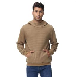 Men's Hoodies Fashion Long Sleeve Casual Hooded Sweatshirts Streetwear Clothing Plaid Jacquard Street Sportswear Track Suit