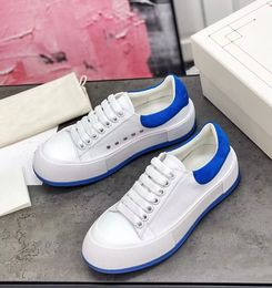 Top Brand Men Women Deck Trainers Shoes Lace Up Plimsoll Rubber Wrap Sole Sneakers Canvas Leather Discount Couple Skateboard Walking EU35-45 With Box