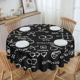 Table Cloth Science Chemistry Pattern Round Tablecloths 60 Inch Lab Tech Cover For Parties