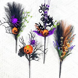 Other Event Party Supplies 1PC Sprigs Halloween Pumpkin Artifical Flower Ornament Single Branch Decoration House Atmosphere Props Garden Outdoor Decor 230818