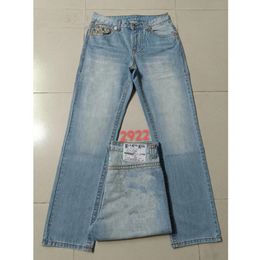 Men's True Jeans Long Trousers Mens Coarse Line super religion Jeans Clothes Man Casual Pencil Blue Black Denim Pants M291188