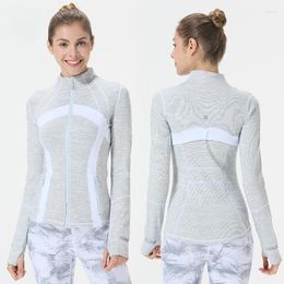 Active Shirts Yoga Top Women Sportswear Workout Tops For Sports Running Quick Drying Suit Dance Stand Neck Zipper Jacket
