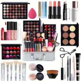 All-in-One Professional Cosmetic Set with Makeup Tool and Case - Perfect for Eye, Lip, and Face Makeup