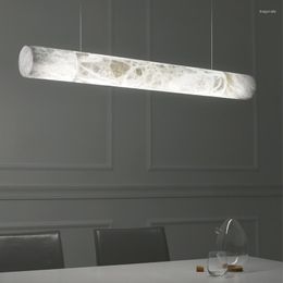 Pendant Lamps Modern Minimalist Long Chandelier Studio Desk El Banquet Hall Line Marble Restaurant Bar