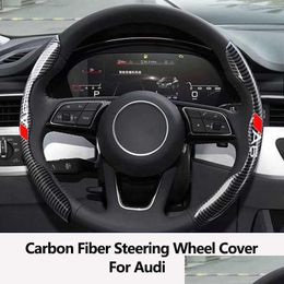 Steering Wheel Covers Ers Car Er Carbon Black Fibre For A3 A4 A5 A6 A7 A8 Q7 Q8 Q3 Q5 Accessories Drop Delivery Mobiles Motorcycles I Dhbq7