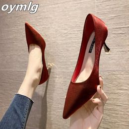 Dress Shoes highheeled women's fine heel satin red bridal shoes with skirt dress banquet womens high heels ladies sandals 230818