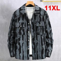 Men's Jackets Tie-dye Denim Jacket Men Plus Size 10XL 11XL Coats Male Fashion Streetwear Big Coat Spring Autumn