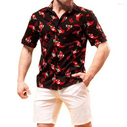 Men's Casual Shirts Chilli Tropical Print Hawaiian Shirt For Men | Short Sleeve Summer Aloha Beach