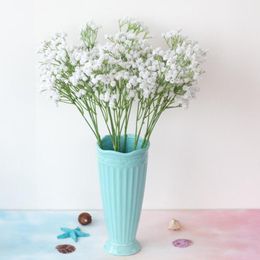 Decorative Flowers 3Forks 64cm Real Touch Artificial Gypsophila Flower Bouquet Christmas Birthday Party Festive Home Garden Decoration Fake