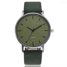 Wristwatches Fashion Minimalism Watch Men Green Watches Leather Band Analogue Quartz Ultra Thin Men's Reloj Hombre