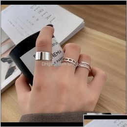 Band Rings Vintage Hiphop Metal Punk Opening Index Finger Ring Set Joint Knuckle Anillos For Women Minimalist Jewelry Bague Riskn Rph5 Dhp6L