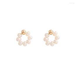 Stud Earrings Lii Ji Pearl 14k Gold Filled No Fade Korea Style Simple Women Jewelry Valentine's Day Gift