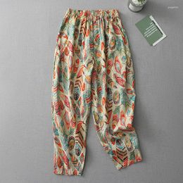 Women's Pants 2023 Arrival Thin Light Print Floral Holiday Style Outdoor Travel Beach Casual Cool Fashion Women Summer Harem
