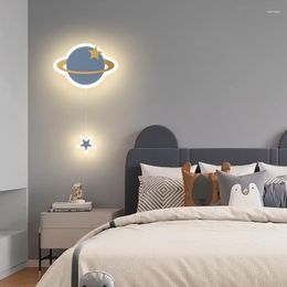 Wall Lamp Children'S Room Boys And Girls Cloud Nordic Creative Lovely Crown Bedroom Bedside Planet Decora Sconce