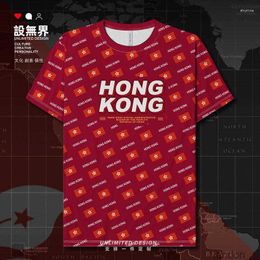 Men's T Shirts Hong Kong HK CHINA Quick Dry Shirt Mens Sporting Clothing Workout Short Sleeve Running Casual Tops Summer Clothes