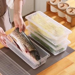 Storage Bottles Kitchen Sealed Box With Drain Pad Household Refrigerator Moisture-proof Food Preservation Container Lid