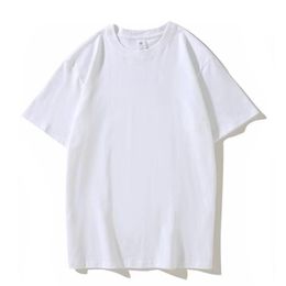 Хлопковая капля плеча восемь цветных футболок летняя новая хлопковая футболка с коротким рукавом мужская свободная нижняя футболка с круглой шей