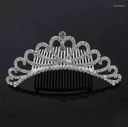 Hair Clips Gorgeous Mini Crystal Rhinestone Diamante Bridal Princess Crown Comb Tiara Party Wedding Women Girl Gift Jewelry