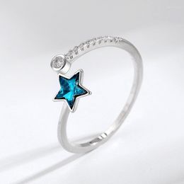 Wedding Rings Trendy Charm Blue Star For Women Men Boho Knuckle Party Punk Cocktail Jewellery Girls Gift Anillos Bijoux