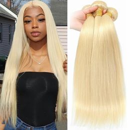 613 Honey Blonde Color Hair Bundles Extension Brazilian Hair Weave 3/4 Bundles Straight Remy Human Hair for Woman