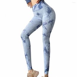 Active Pants Women High-waisted Dress With Tummy Control Tie Dye Yoga Leggings For High Waist Sports