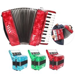Skewers 22key 8 Bass Piano Accordion with Straps Gloves Cleaning Cloth Educational Music Instrument Rhythm Band Toy for Beginners Kids