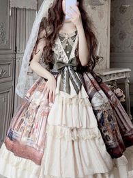 Casual Dresses 2023 Summer Even Party Lolita Dress Women Kawaii Clothing Elegant Vintage Midi One Piece Formal Chic