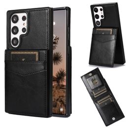 For S23 Ultra Case Wallet With Card Holder Leather Flip Clasp Kickstand Cover For Samsung Galaxy S22 S21 S20 Note 20 Heavy Duty