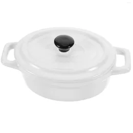 Dinnerware Sets Household Stew Pot Egg Steaming Bowl Dessert Ceramic Storage