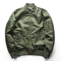 Men's Jackets Spring And Autumn Vintage Jacket Men Casual Solid Colour Cargo Military Style Zip Blazer