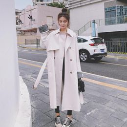 Women's Trench Coats Long Beige Duster Coat For Lady Outerwear Spring Autumn Female Clothes Brand Fashion Women Double-Breasted
