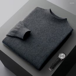 Men's Sweaters Cashmere Fashion Casual Wool Sweater Warm Autumn And Winter Semi-High Neck Knitted Bottoming Shirt