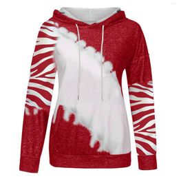 Women's Sweaters Autumn And Winter Long Sleeve Large Size Sweater Hat Tie Dye Print Colour Block Womens Plain Hoodie