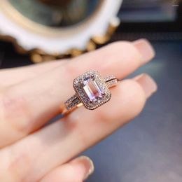 Cluster Rings FS Real S925 Sterling Silver Inlay 4 6 Natural Ametrine Ring With Certificate Fine Charm Weddings Jewelry For Women MeiBaPJ