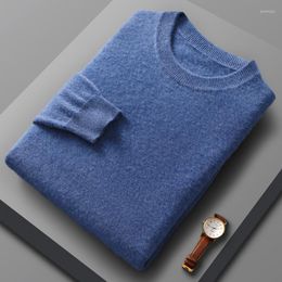 Men's Sweaters Pure Wool Sweater Autumn Winter O-Neck Pullovers Business Casual Base Shirt Knit High-Grade Warm Male Jumper