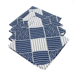 Table Napkin Set Of 6 Japanese Style 40x40CM Serving Cloth Napkins Polyester Cotton Blend Fabric Kitchen Dining Wedding Restaurant
