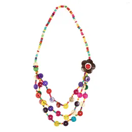 Pendant Necklaces Necklace Women Beaded Nationality Bohemian Wooden Retro Miss Jewelries